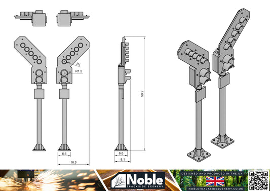 2 Aspect feather Signal - OO Gauge 1:76 (Pack of 6) | Model Railway Scenery