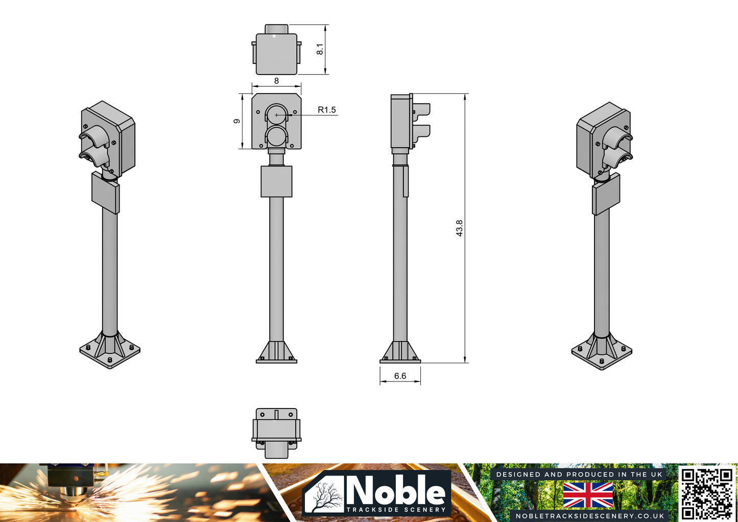 2 Aspect Signal - OO Gauge 1:76 (Pack of 6) | Model Railway Scenery