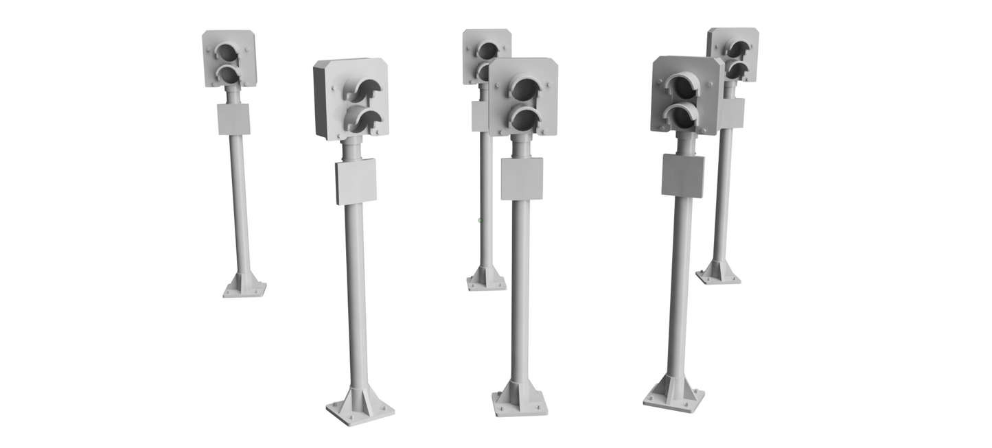 2 Aspect Signal - OO Gauge 1:76 (Pack of 6) | Model Railway Scenery