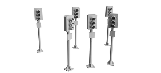 3 Aspect Signal - OO Gauge 1:76 (Pack of 6) | Model Railway Scenery