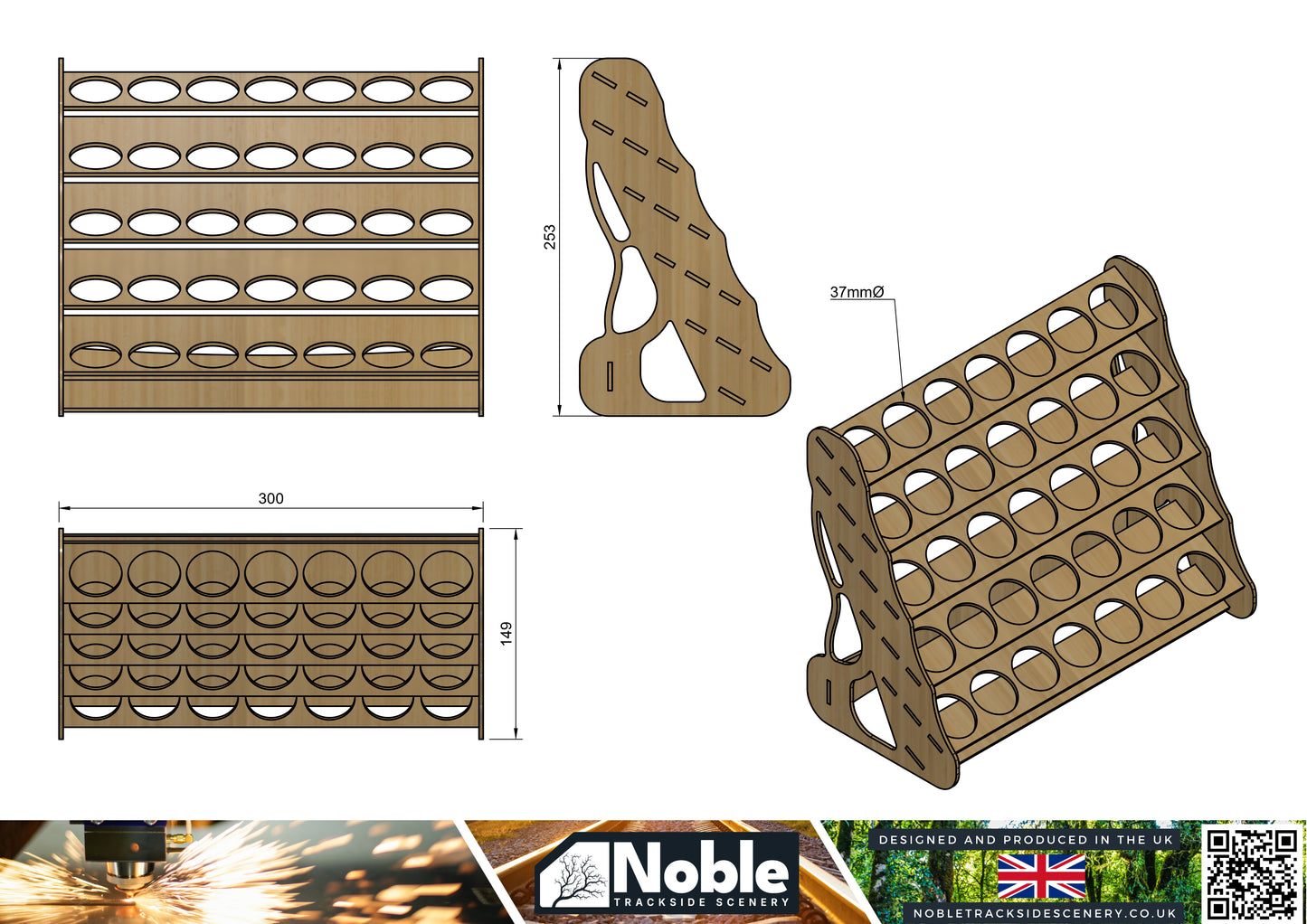 Model Paint storage for 40ml & 60ml bottles - Vallejo 34 bottle capacity