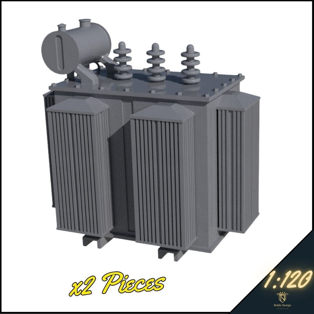 thumbnail image 2 of Electrical Substation Transformer X2 – OO Gauge 1:76 Model Railway Scenery (UK Made) 2 of 3