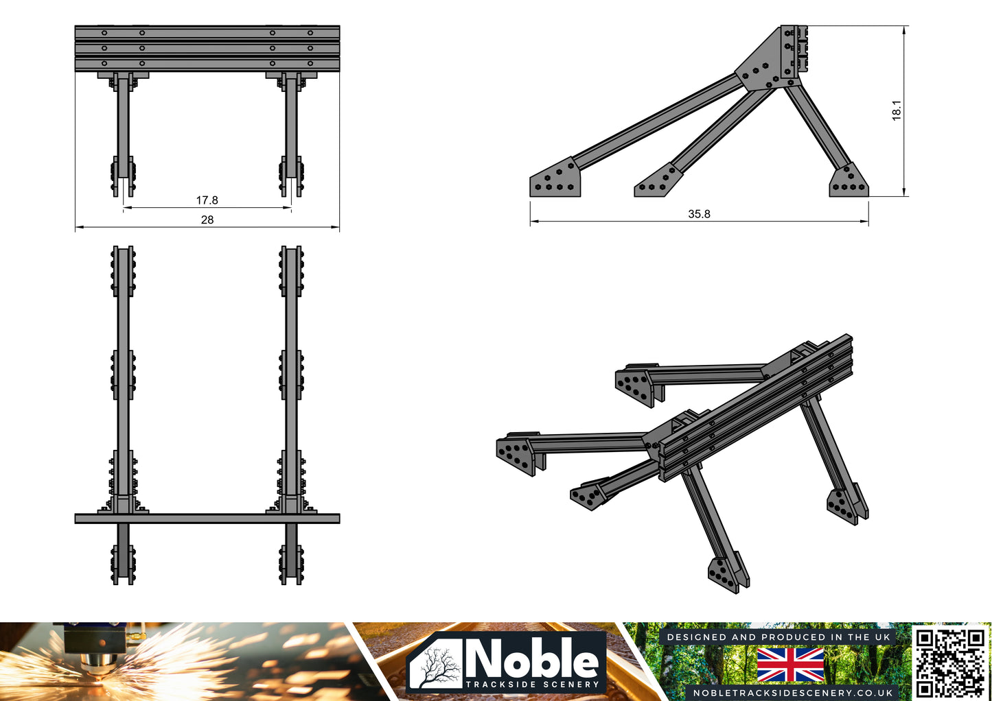 Buffer Stop (painted) - OO Gauge 1:76 (Pack of 2) | Model Railway Scenery