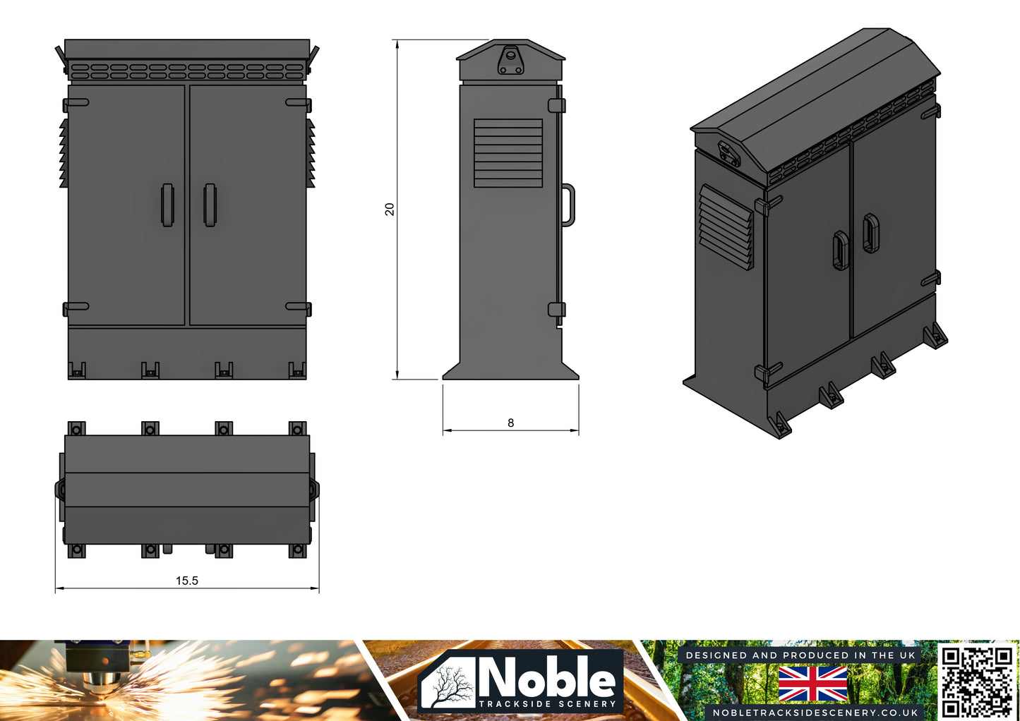 Model Railway layout Scenery Electrical Location Cases OO gauge 1:76 (Pack of 4)