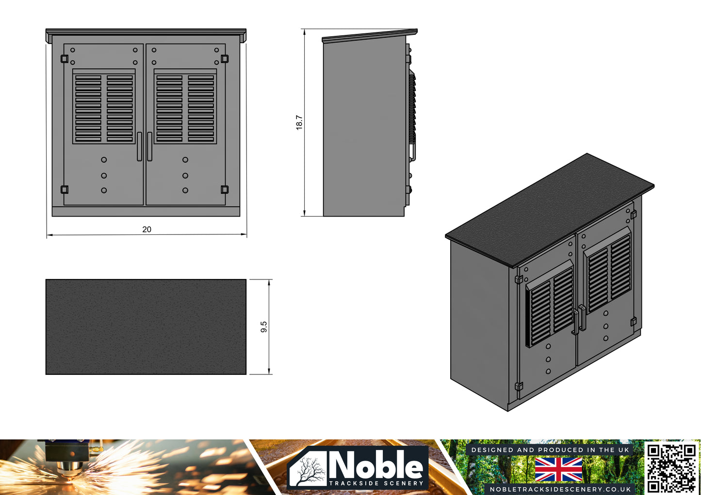 Model Railway layout Scenery Electrical Location Cases OO gauge 1:76 (Pack of 4)