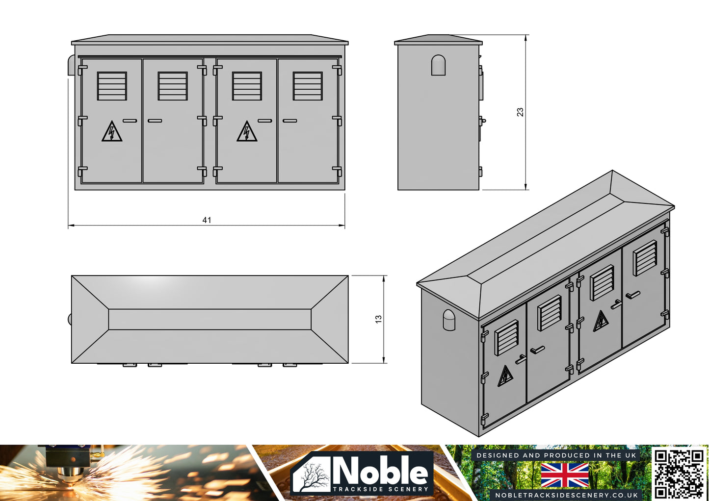 Lineside Electrical Cabinet - OO Gauge 1:76 (Pack of 2) | Model Railway Scenery