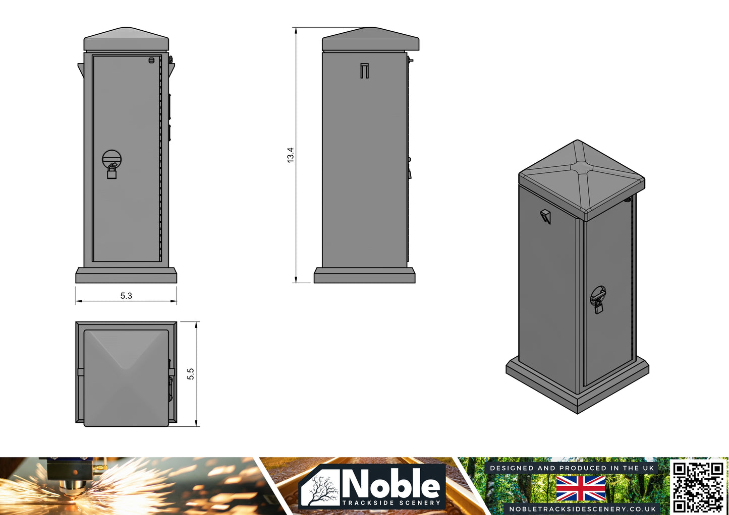 Electrical Location Cases - TT Gauge 1:120 (Pack of 4) | Model Railway Scenery