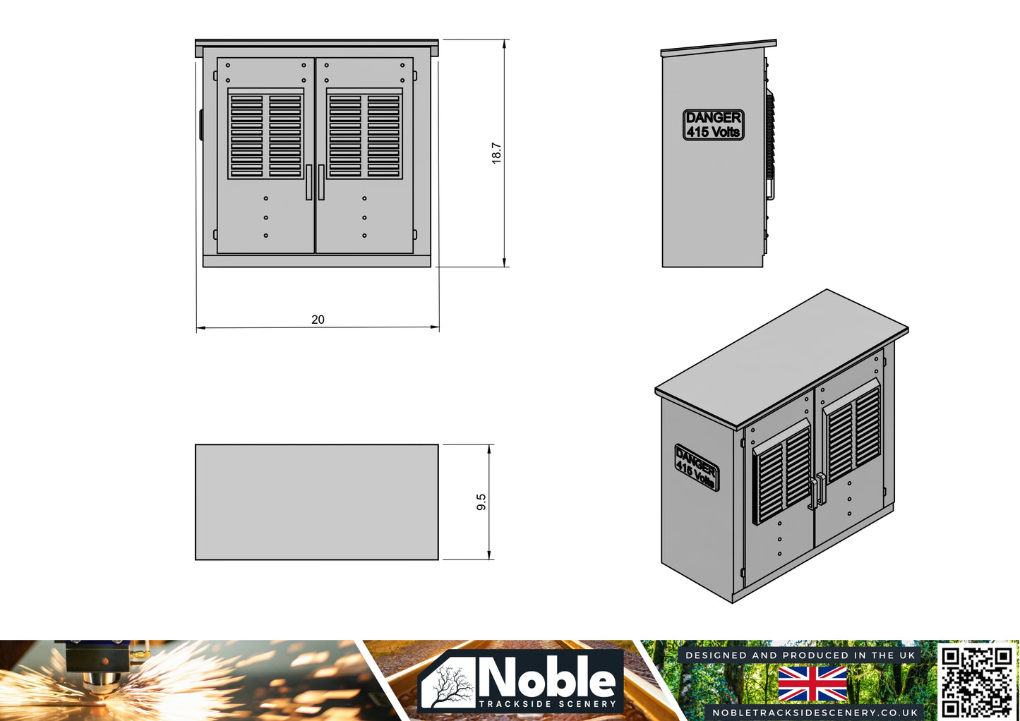 Model Railway scenery layout OO gauge lineside electrical cabinets x4