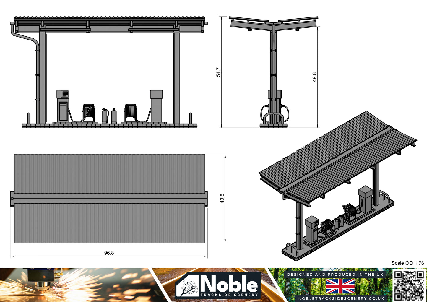 OO Gauge Fuel Station Industrial Depot Refuelling Point Model Railway Scenery