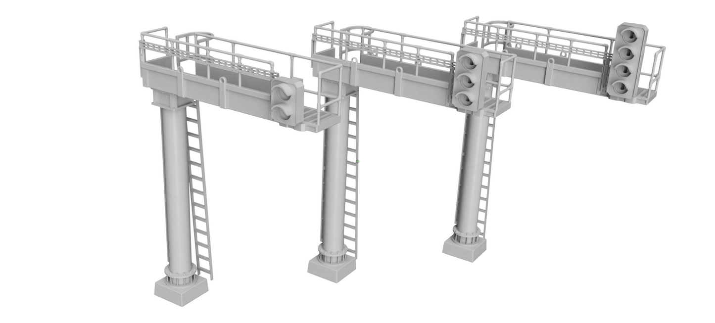 Signal Gantry - Aspect heads 2 to 4 - OO Gauge 1:76 (Pack of 1) | Model Railway Scenery
