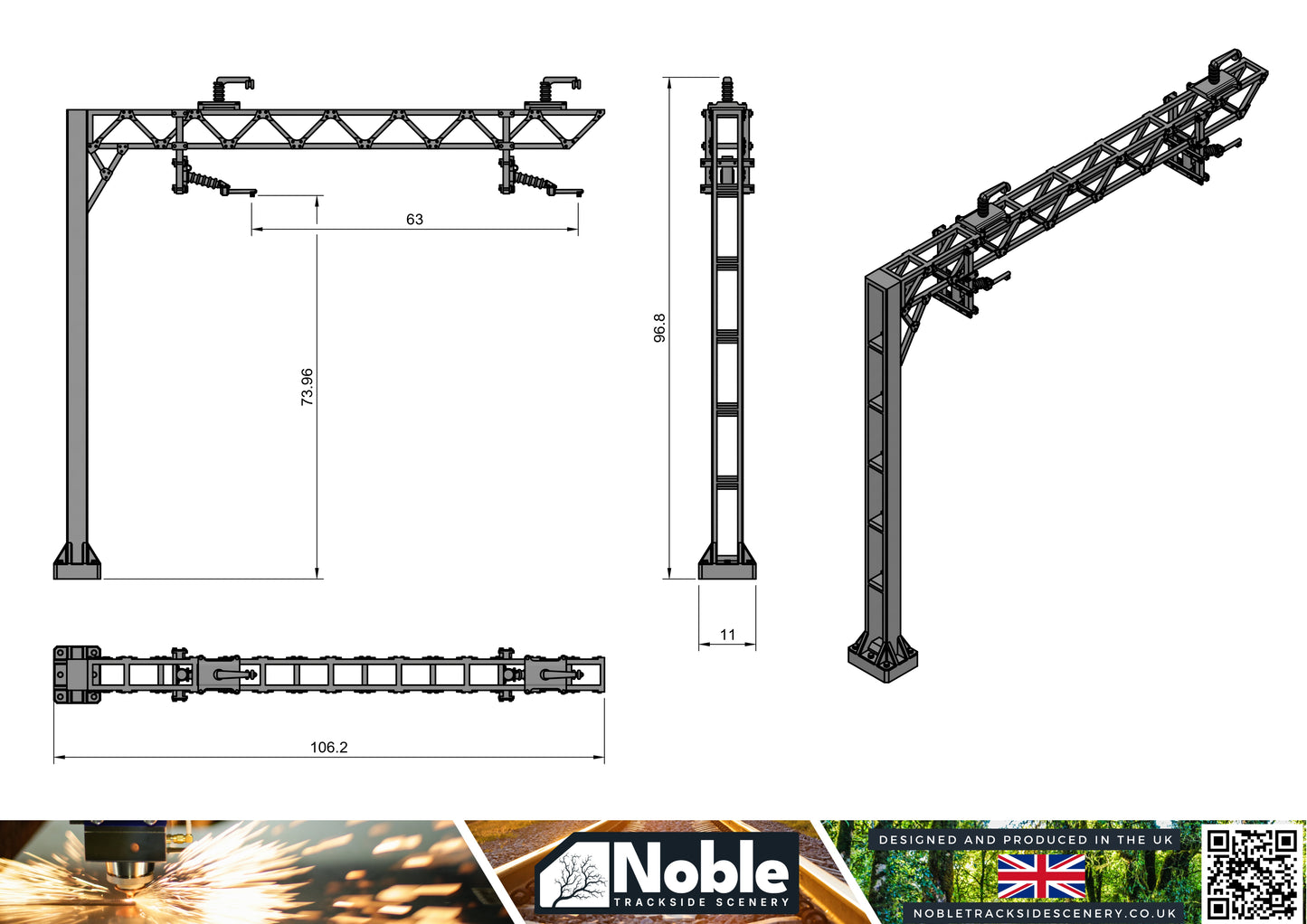 Double OLE Catenary - Model Railway layout Scenery OO gauge 1:76 (Copy)