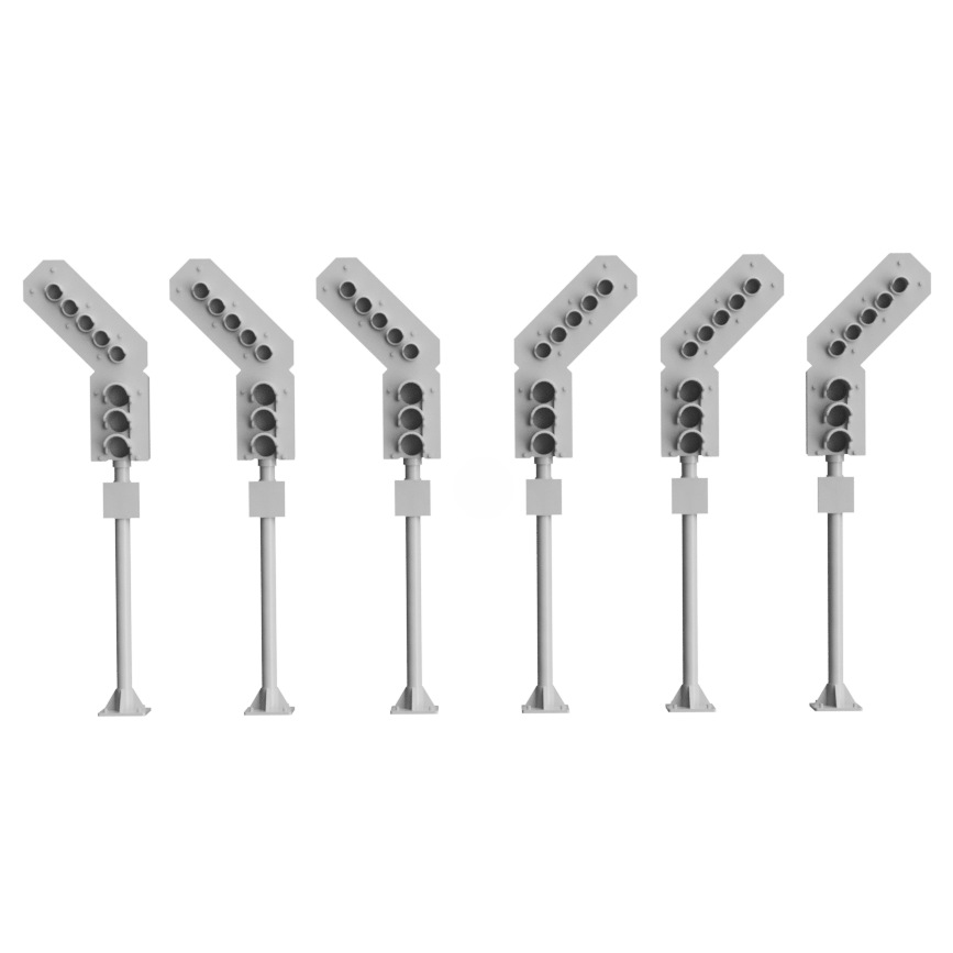 3 Aspect feather Signal - OO Gauge 1:76 (Pack of 6) | Model Railway Scenery