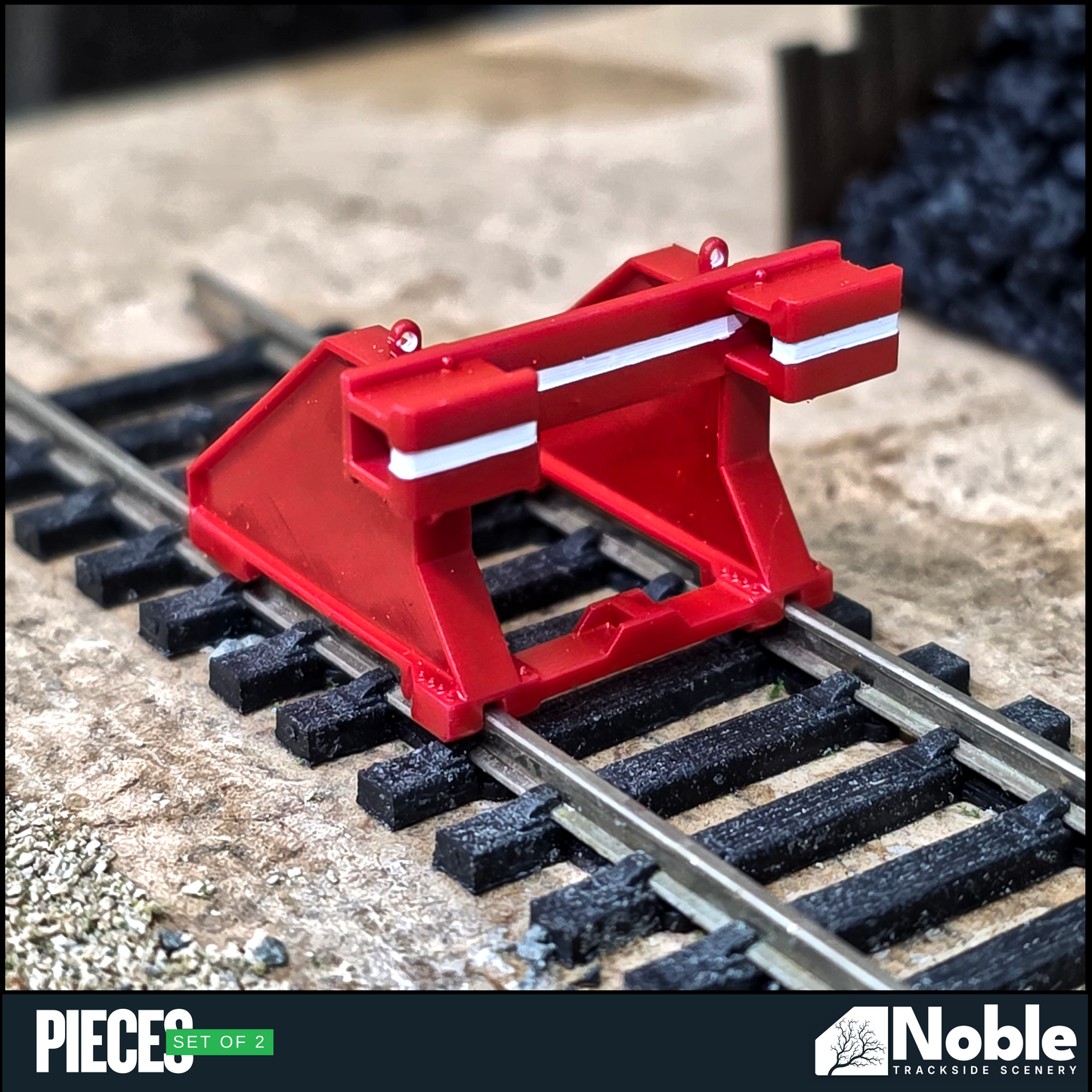 Model railway scenery - Buffer Stop OO Gauge 1:76 Scale - Pack of 2