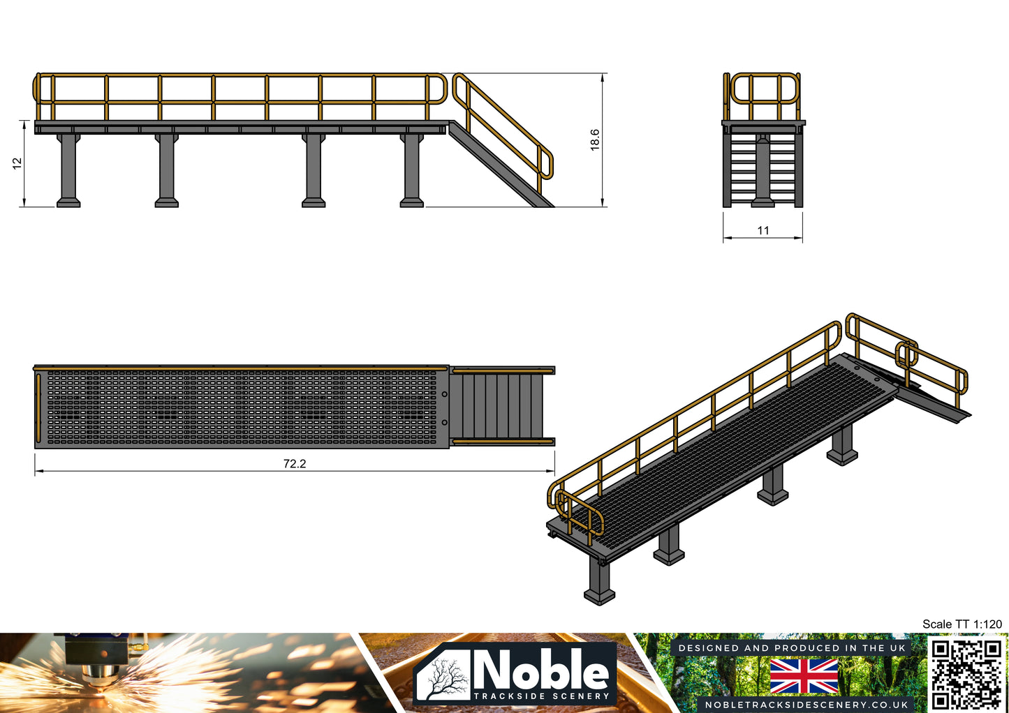 Maintenance Platform Engine House TT gauge 1:120 | Model Railway Scenery