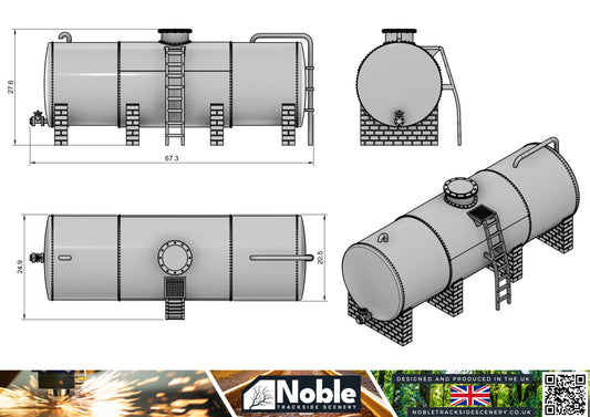 Fuel Diesel Oil Storage Tank - OO Gauge 1:76 (Pack of 1) | Model Railway Scenery