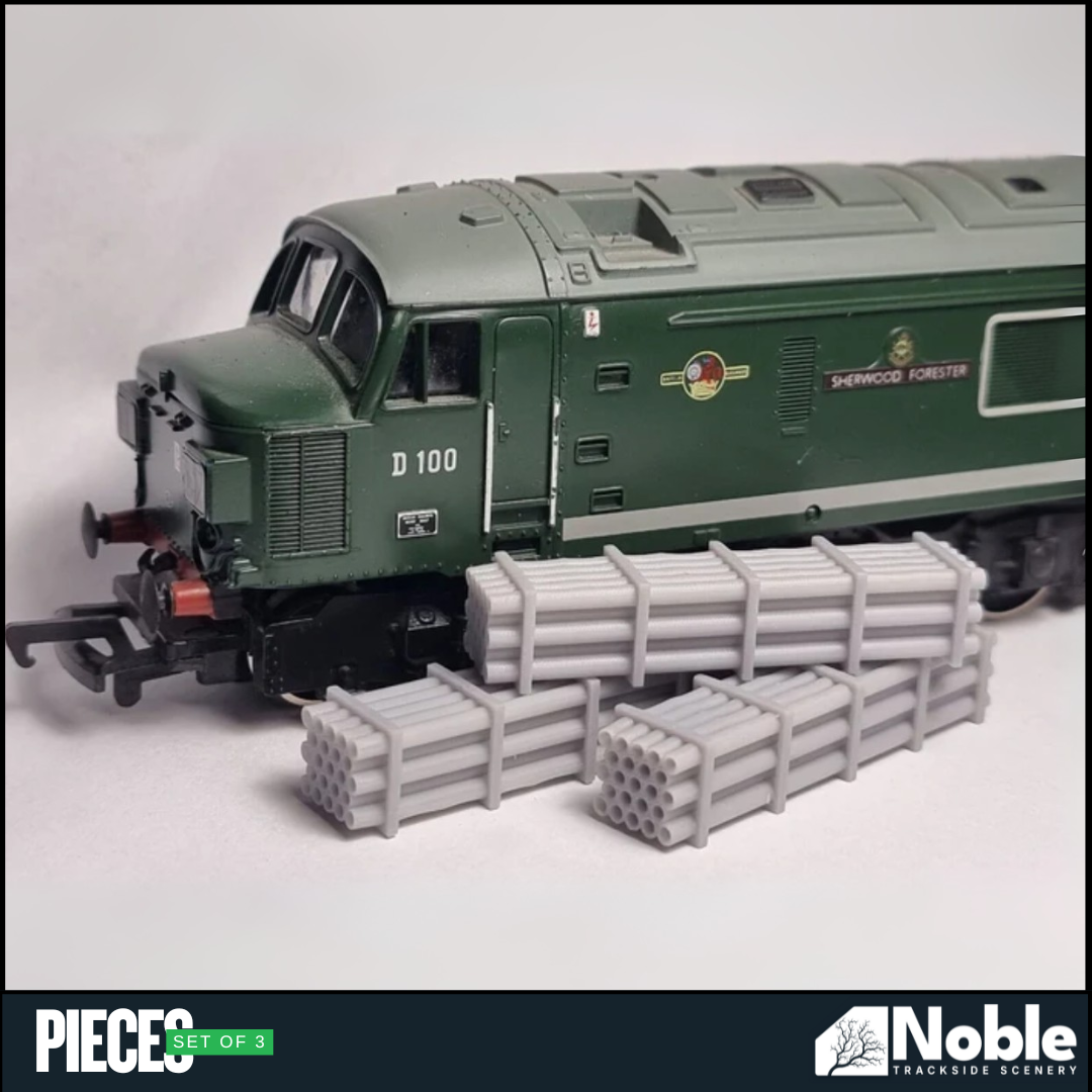 Model Railway layout Scenery Palletised Pipes - OO Gauge 1:76 Pack of 3