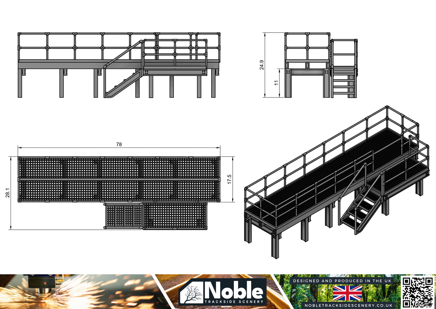 Lineside Electrical Cabinet Platform - OO Gauge 1:76 (Pack of 1) | Model Railway Scenery