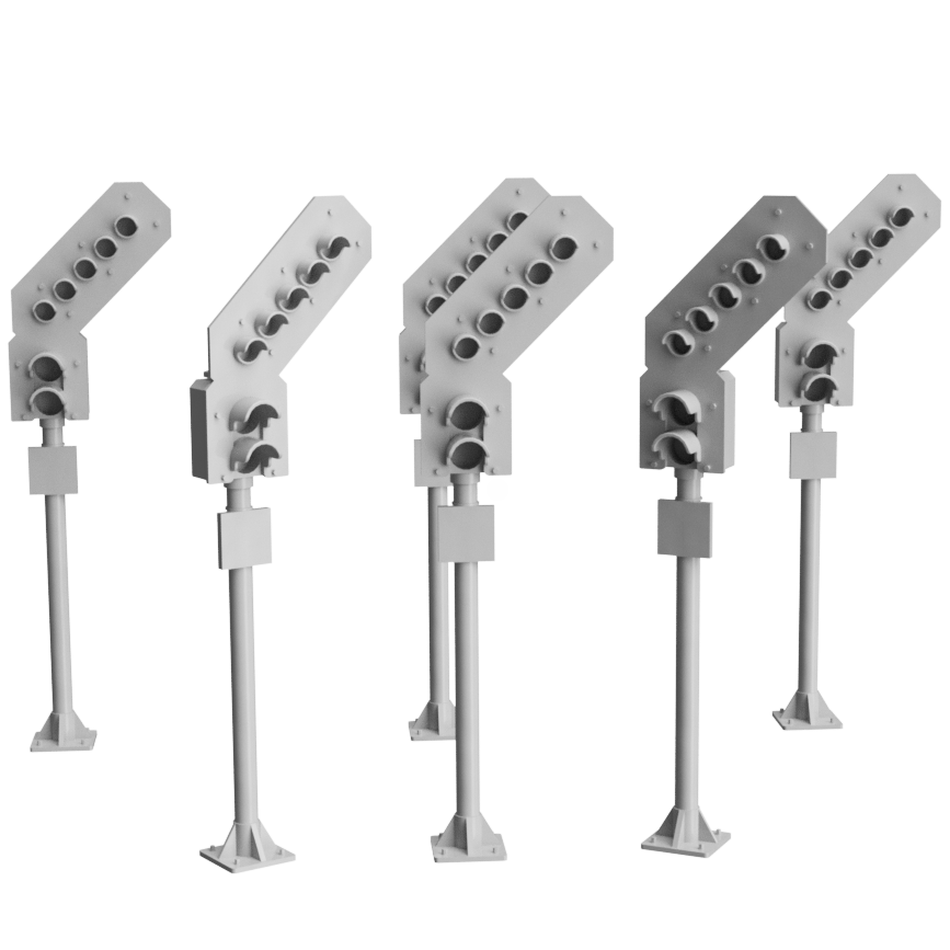 2 Aspect feather Signal - OO Gauge 1:76 (Pack of 6) | Model Railway Scenery