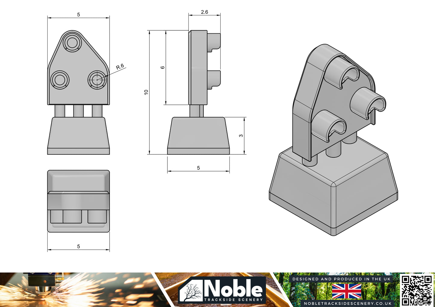 Ground shunting signal - OO Gauge 1:76 (Pack of 6) | Model Railway Scenery