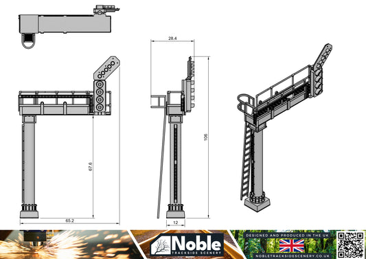 Signal Gantry - Aspect feather heads 2 to 4 - OO Gauge 1:76 (Pack of 1) | Model Railway Scenery