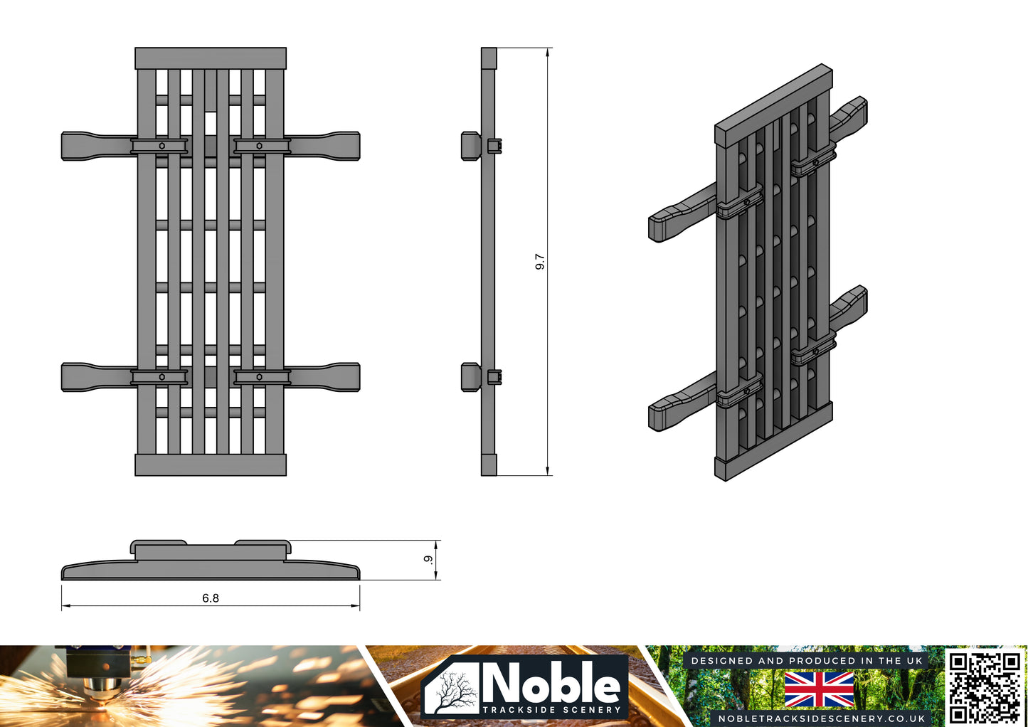 TPWS grids - TT Gauge 1:120 (Pack of 4) | Model Railway Scenery