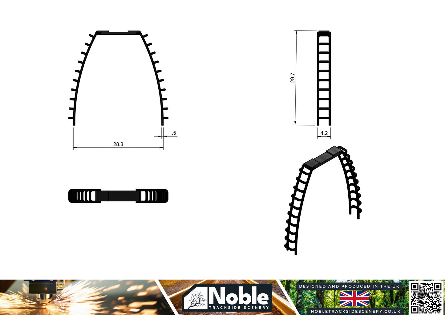 Hornby R231 Texaco tanker Wagon replacement ladders V2 - 2 sets 1:76 OO Gauge