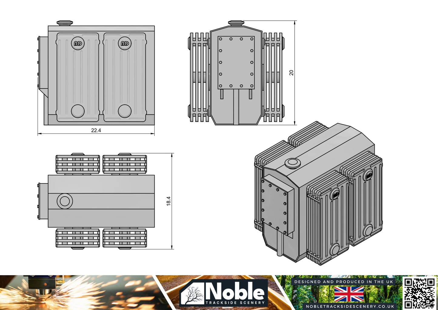 Lineside Electrical Transformer - OO Gauge 1:76 (Pack of 2) | Model Railway Scenery