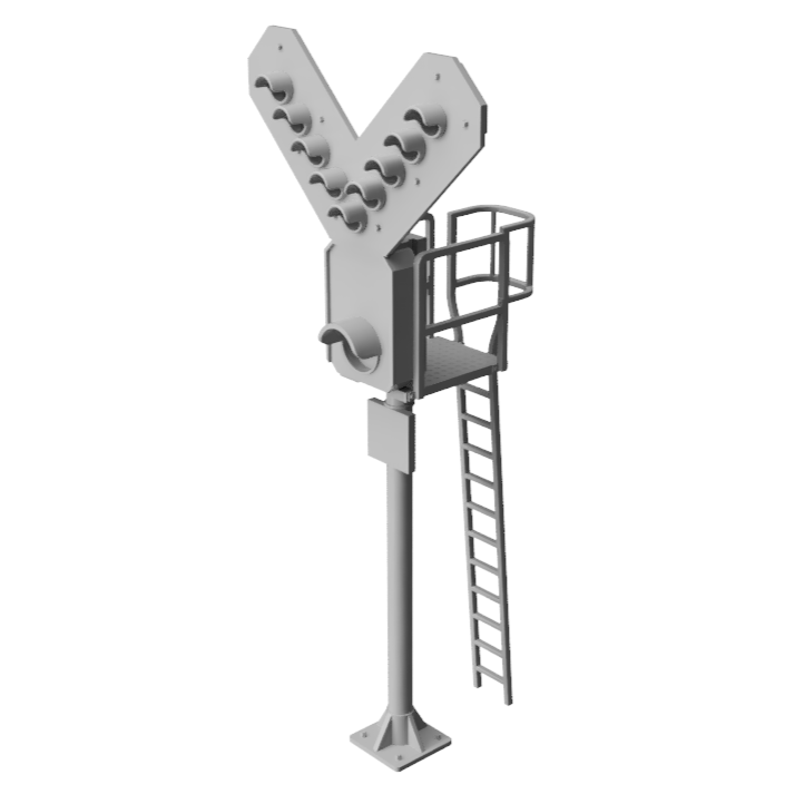 Aspect Signals with platform and ladder | OO Gauge 1:76 (Pack of 2) | Model Railway Scenery