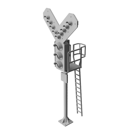 Aspect Signals with platform and ladder | OO Gauge 1:76 (Pack of 2) | Model Railway Scenery