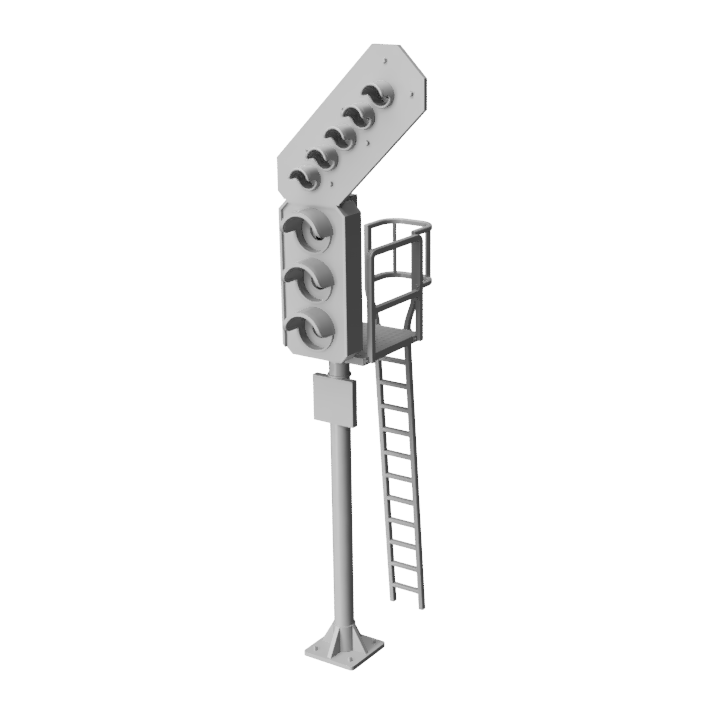 Aspect Signals with platform and ladder | OO Gauge 1:76 (Pack of 2) | Model Railway Scenery