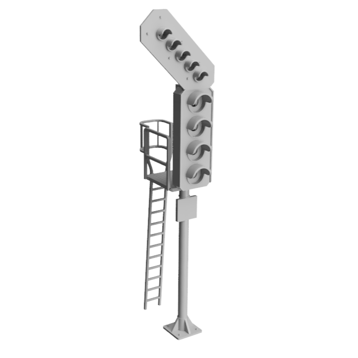 Aspect Signals with platform and ladder | OO Gauge 1:76 (Pack of 2) | Model Railway Scenery