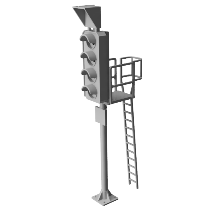 Aspect Signals with platform and ladder | OO Gauge 1:76 (Pack of 2) | Model Railway Scenery