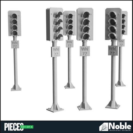 4 Aspect Signal - OO Gauge 1:76 (Pack of 6) | Model Railway Scenery