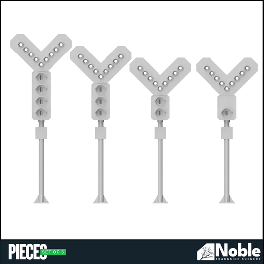 1,2,3&4 Aspect Signals - TT Gauge 1:100 Pack of 6 Model Railway Scenery