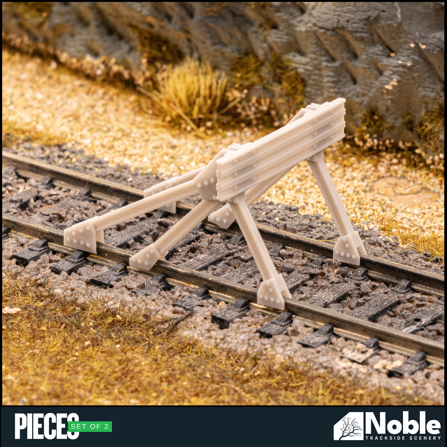 Buffer Stop (painted) - OO Gauge 1:76 (Pack of 2) | Model Railway Scenery