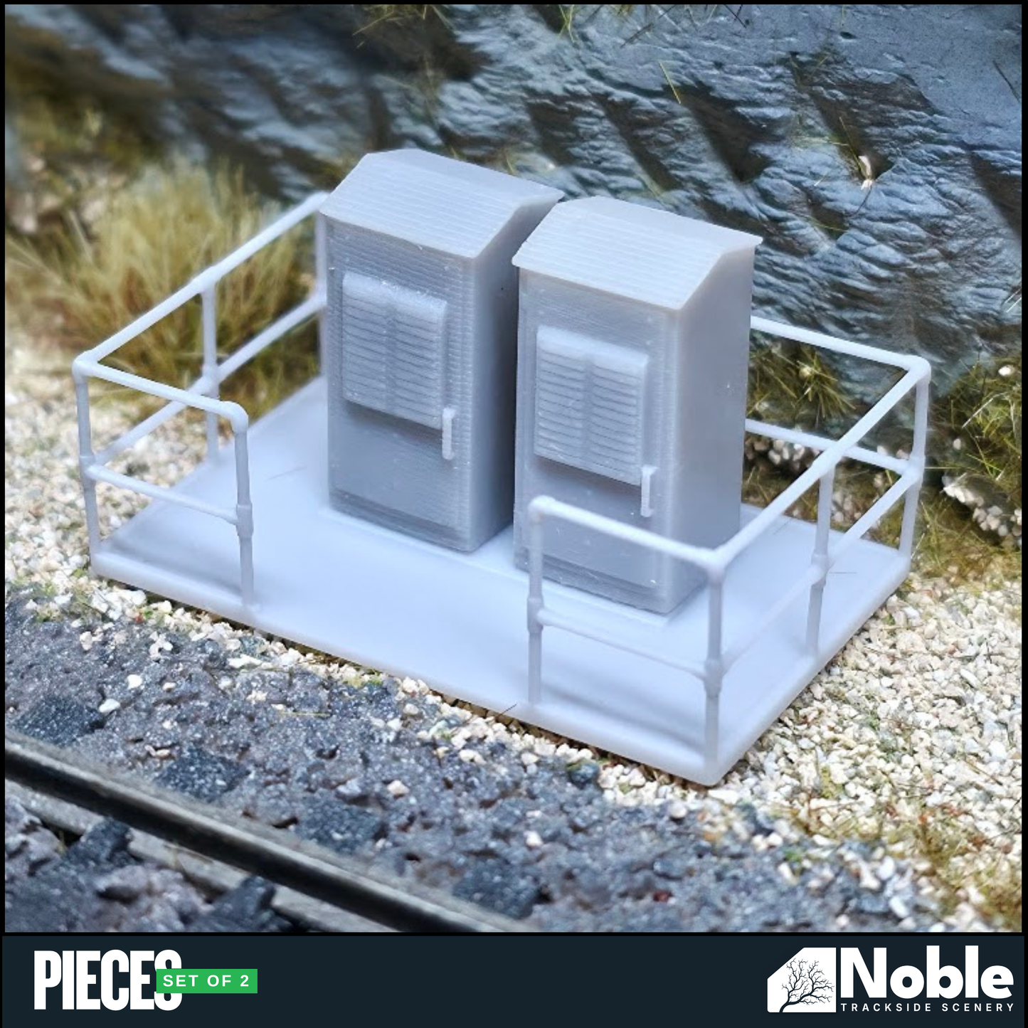 Lineside Electrical Cabinets - OO Gauge 1:76 (Pack of 2) | Model Railway Scenery