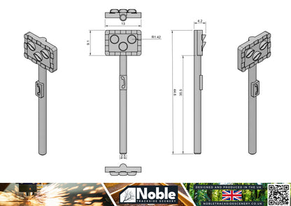 Level crossing lights - OO Gauge 1:76 (Pack of 6) | Model Railway Scenery