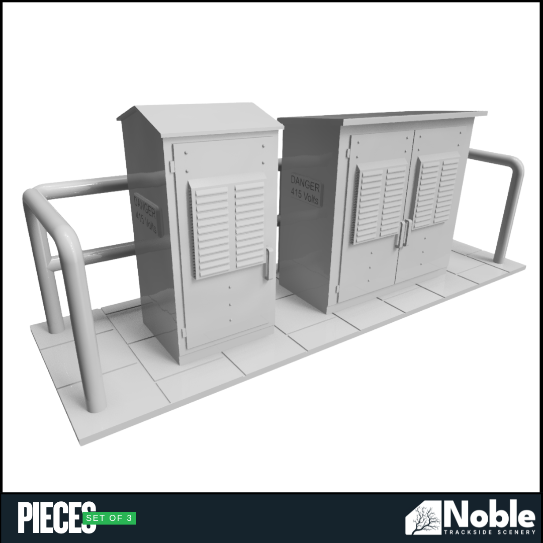 Model railway scenery layout N gauge lineside electrical cabinets  x3