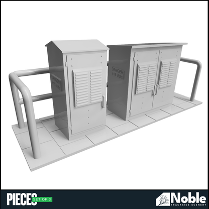 Model railway scenery layout N gauge lineside electrical cabinets  x3