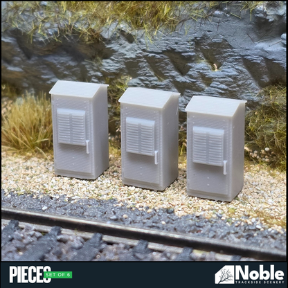 Lineside Electrical Cabinets - N Gauge 1:148 (Pack of 4) | Model Railway Scenery