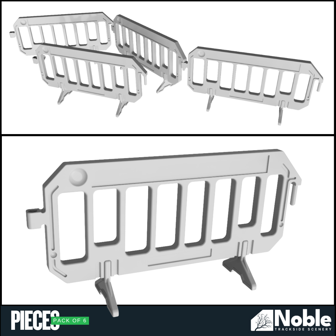 Roadwork maintenance barriers - OO Gauge 1:76 (Pack of 6) | Model Railway Scenery