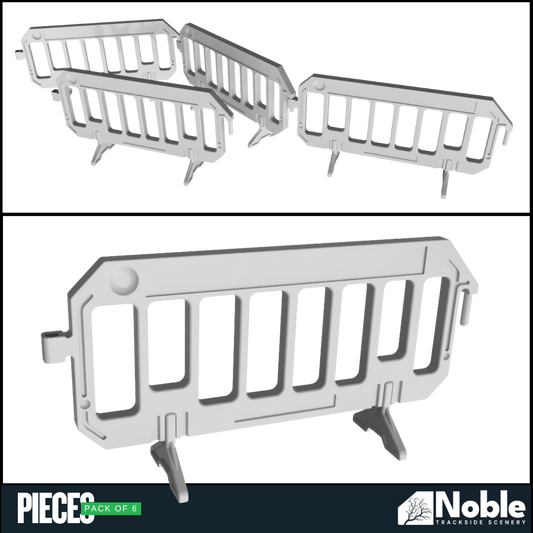 Roadwork maintenance barriers - OO Gauge 1:76 (Pack of 6) | Model Railway Scenery
