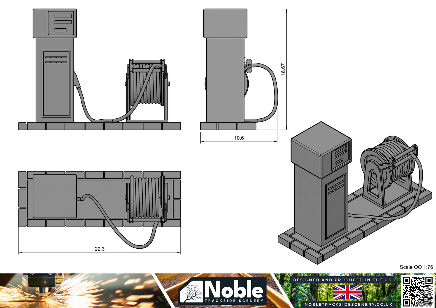 Fuel Diesel Oil Station pump - OO Gauge 1:76 (Pack of 2) | Model Railway Scenery