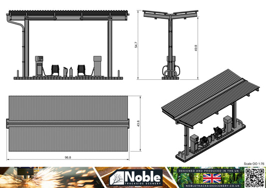 OO Gauge Fuel Station Industrial Depot Refuelling Point Model Railway Scenery