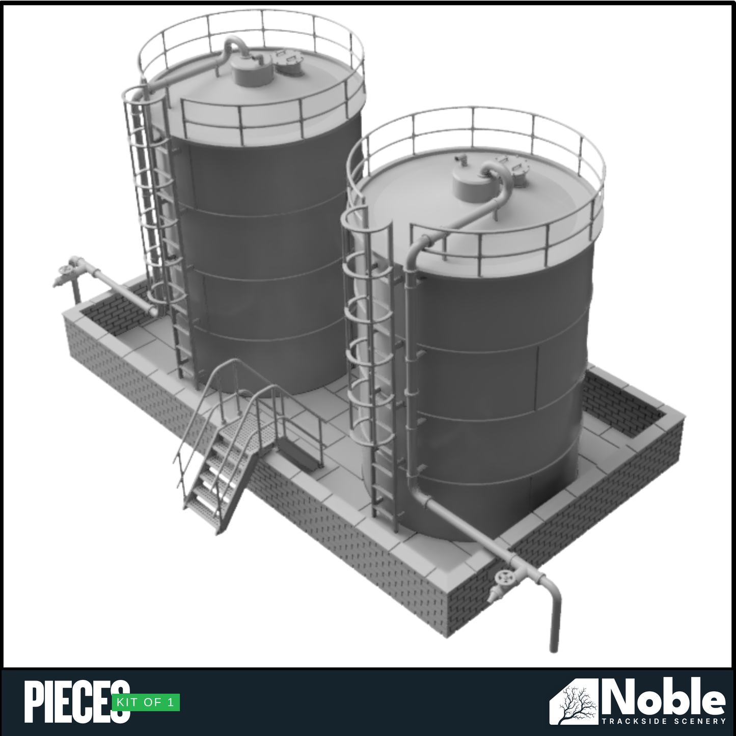 OO Gauge Industrial Fuel Storage Tanks Depot Pipework Scenery 1:76