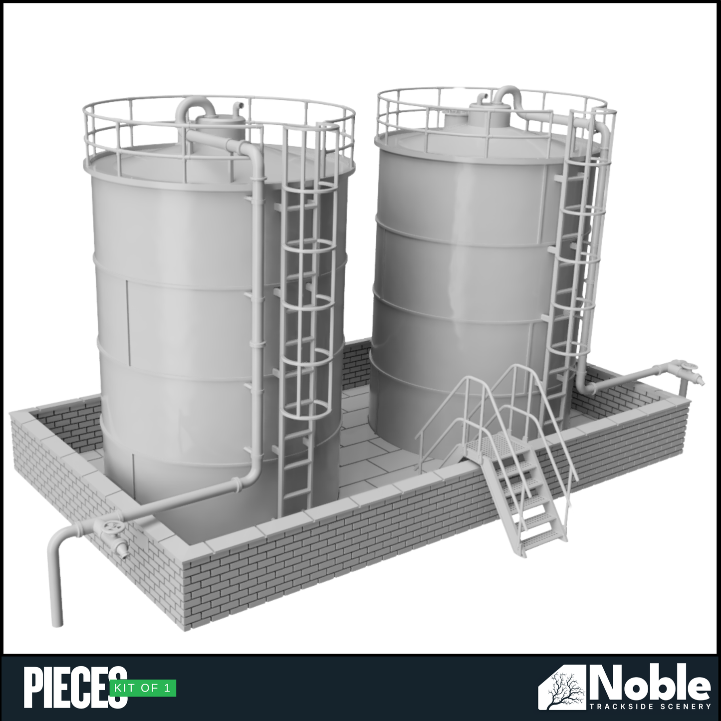 OO Gauge Industrial Fuel Storage Tanks Depot Pipework Scenery 1:76