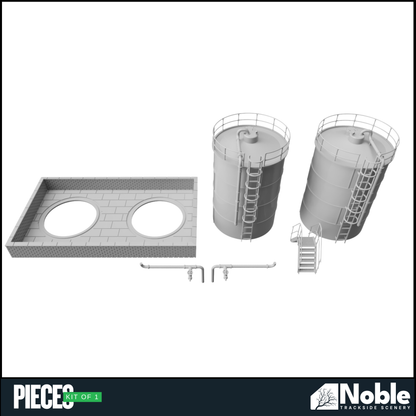 OO Gauge Industrial Fuel Storage Tanks Depot Pipework Scenery 1:76