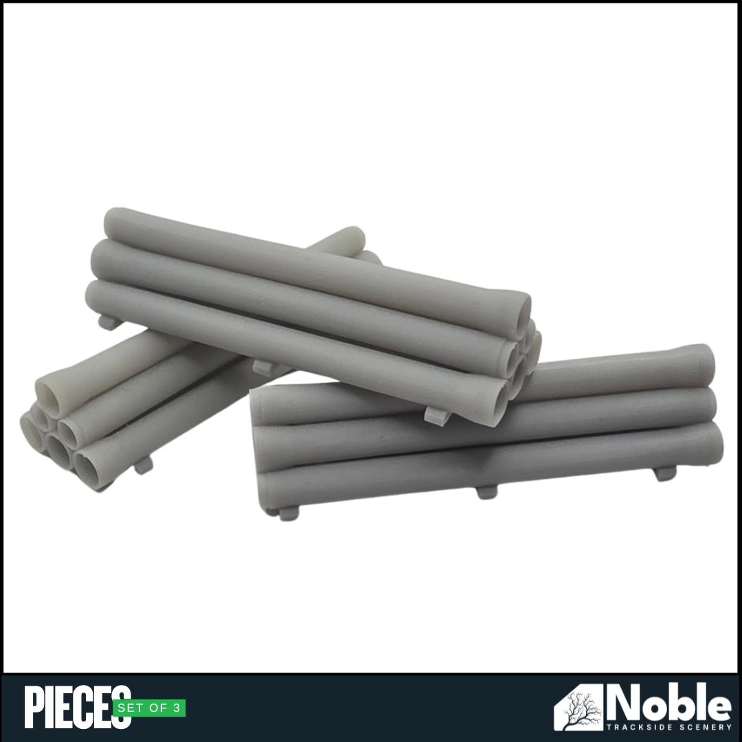 Model Railway layout Scenery Palletised Pipes - N Gauge 1:160 (Pack of 3)