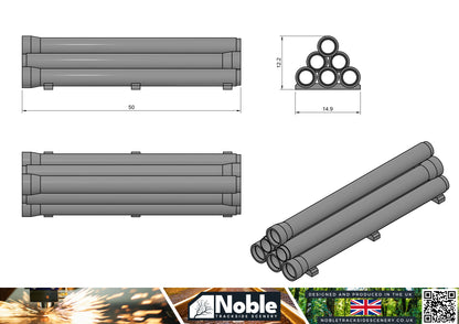 Model Railway layout Scenery Palletised Pipes - OO Gauge 1:76 (Pack of 3)