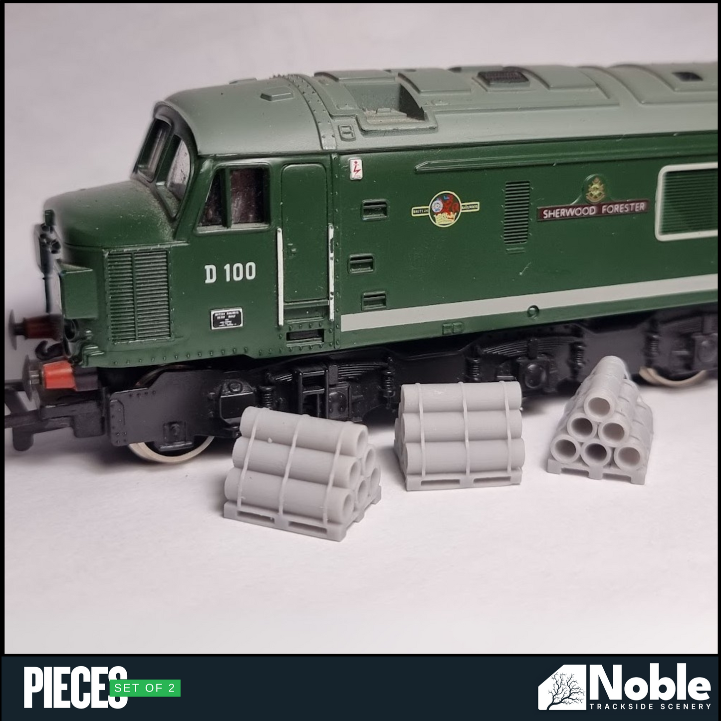 Model Railway layout Miniature Scenery palletised pipes 1:76 OO gauge Pack of 6